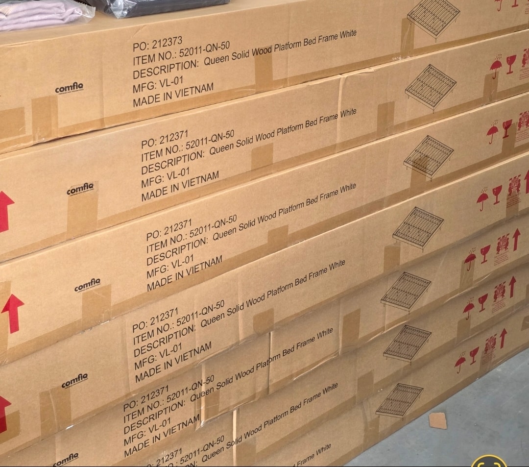 Stacked Queen Solid Wood Platform Bed Frame boxes